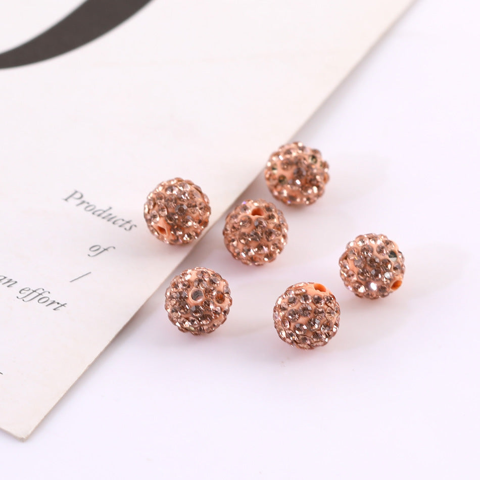 Bling Bling Sparkling Clay Beads with Acrylic Rhinestones, 8mm