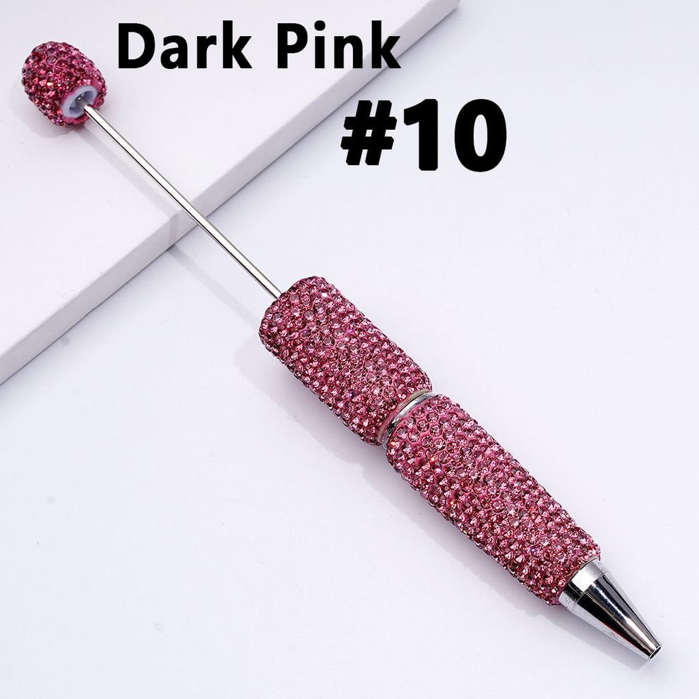 Cross-border new bead pen DIY heavy industry diamond-encrusted bead pen hand-pasted full diamond bead ballpoint pen plastic pen