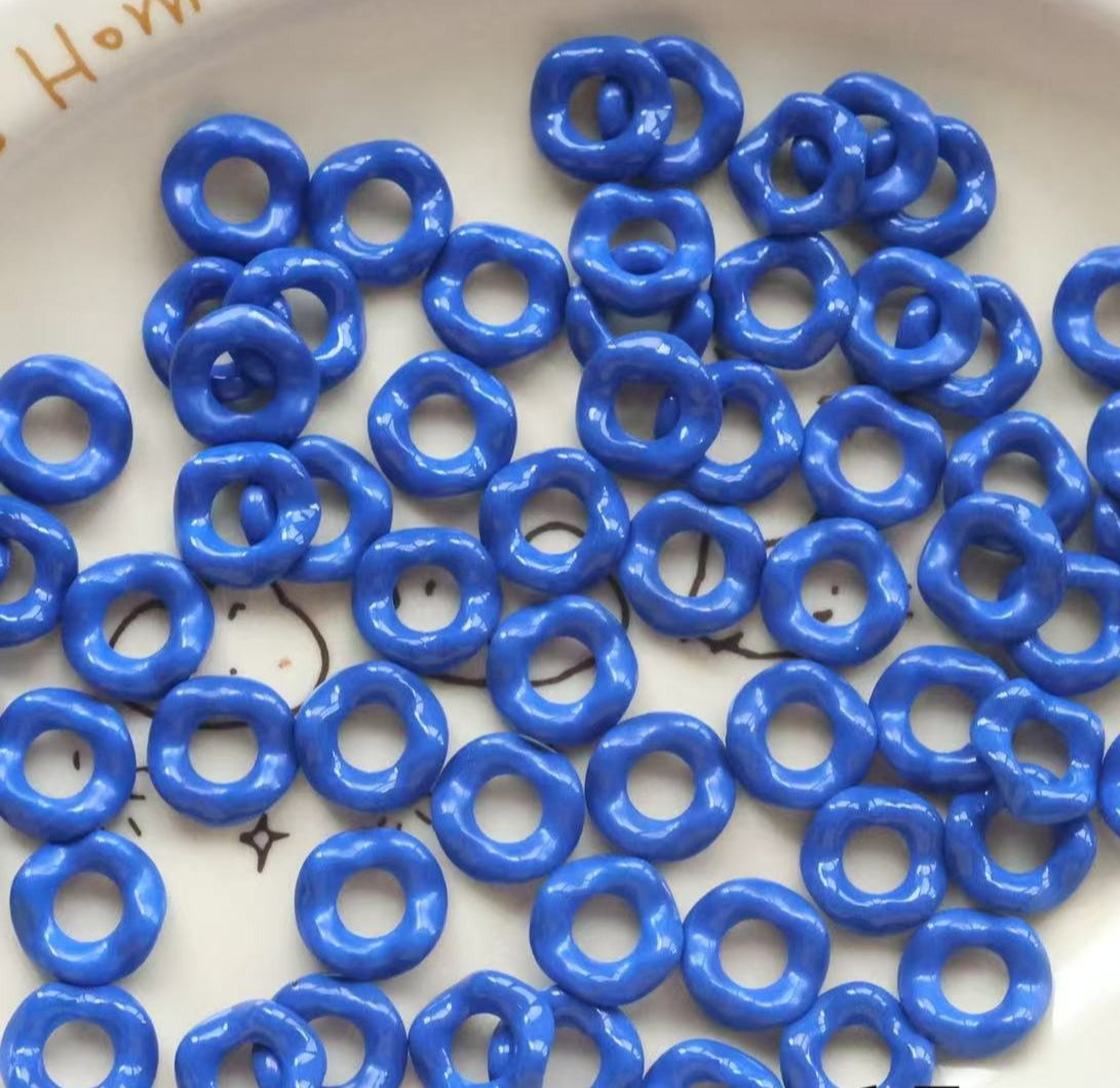 16Mm Paint Colors Stacked Music Lace Large Hole Wavy Skirt DIY Beaded Mobile Phone Chain Bag Pendant Material Accessories