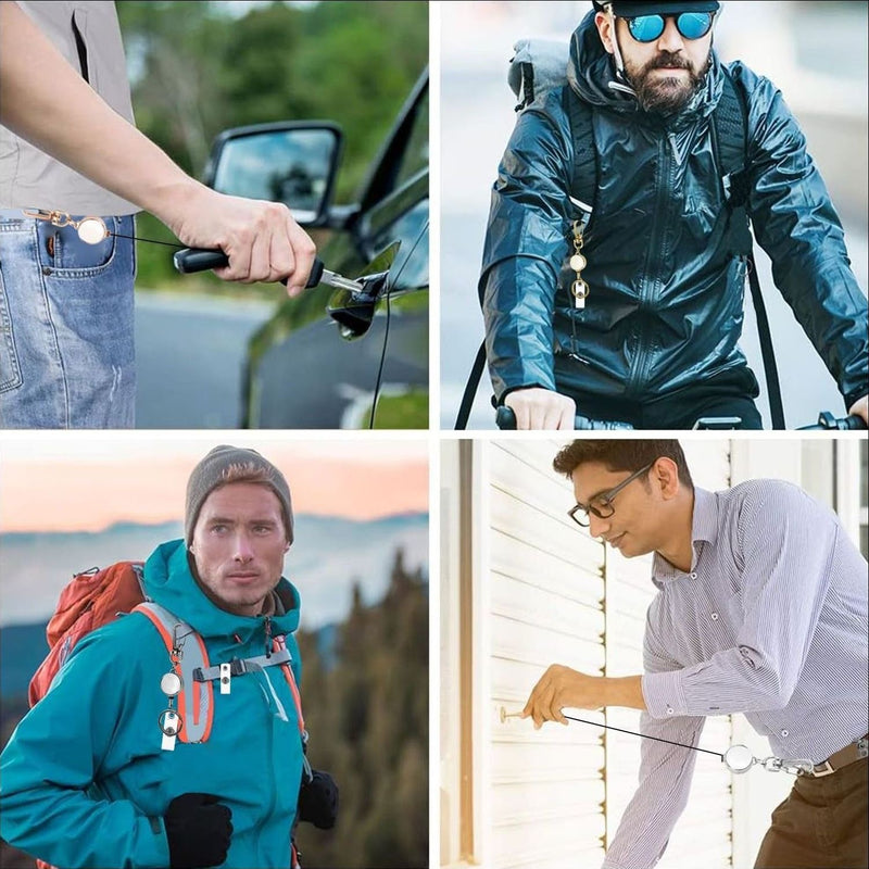 Outdoor Mini Round Zinc Alloy Telescopic Easy-to-pull Buckle Keychain ID Buckle Easy-to-pull Telescopic Buckle