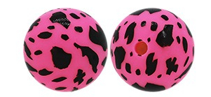 15Mm Cow Series Watermark Food Grade Silicone Round Beads Baby Toothpaste DIY Decorative Loose Beads Spot Wholesale