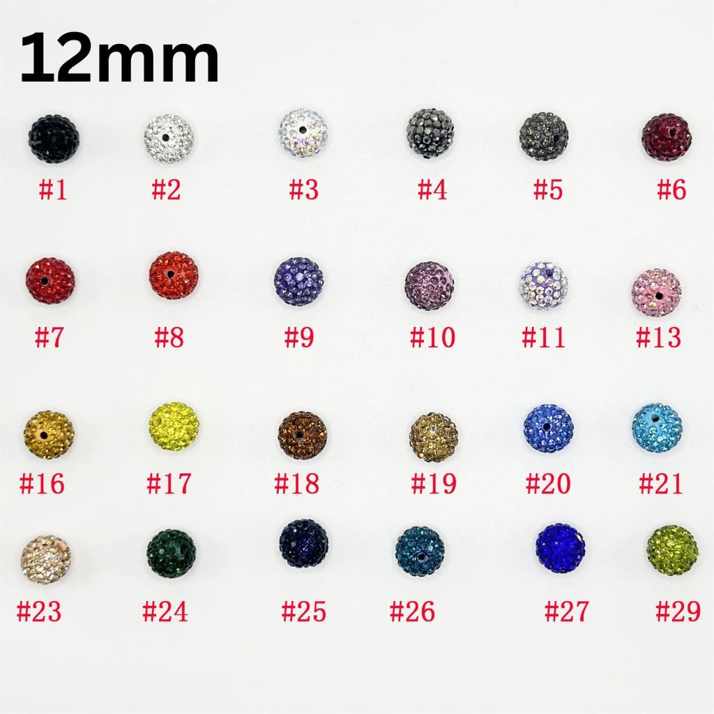 Clay Beads with Rhinestones, 12mm, Please Read Description