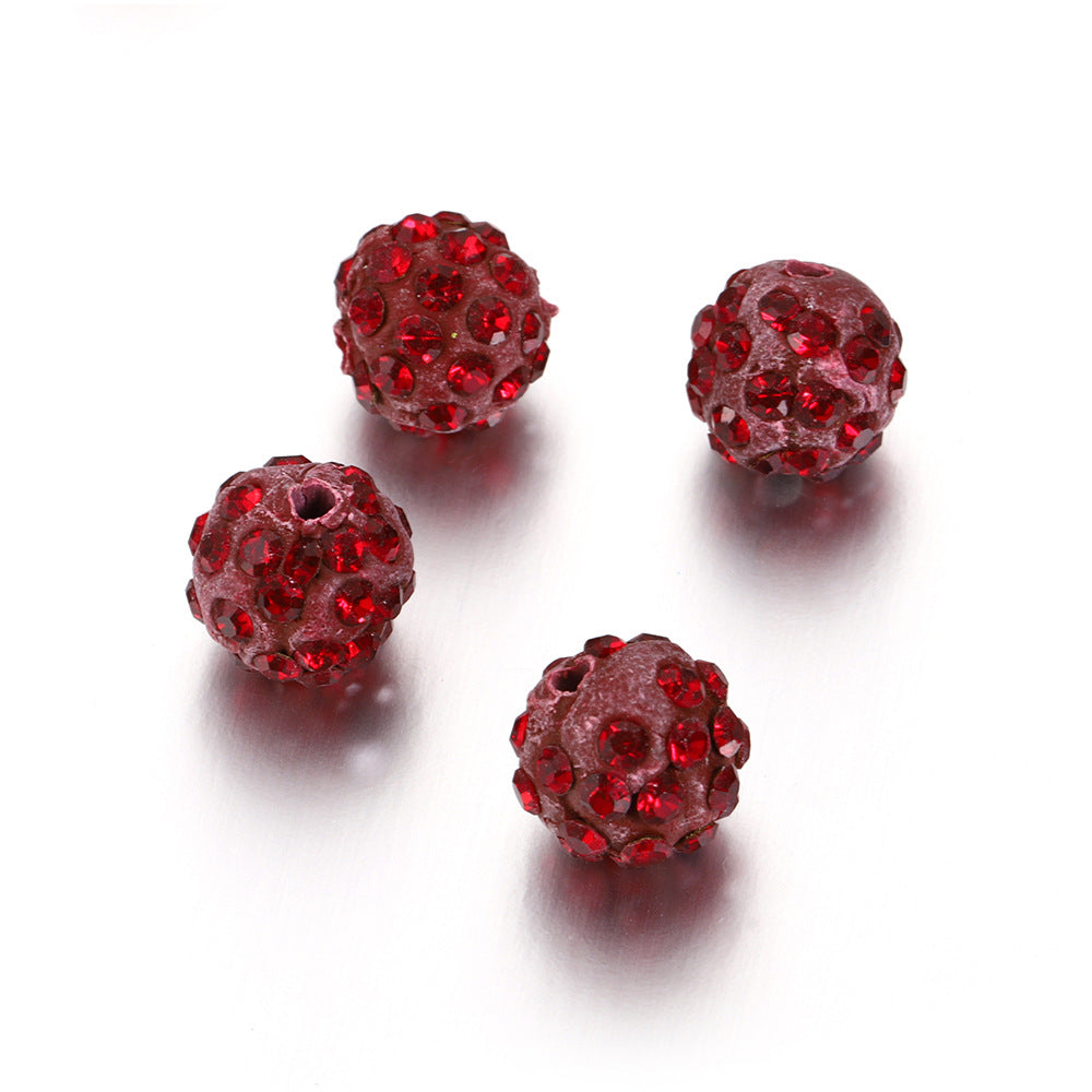 Bling Bling Sparkling Clay Beads with Acrylic Rhinestones, 8mm