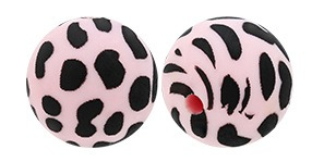 15Mm Cow Series Watermark Food Grade Silicone Round Beads Baby Toothpaste DIY Decorative Loose Beads Spot Wholesale