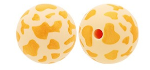 15Mm Cow Series Watermark Food Grade Silicone Round Beads Baby Toothpaste DIY Decorative Loose Beads Spot Wholesale