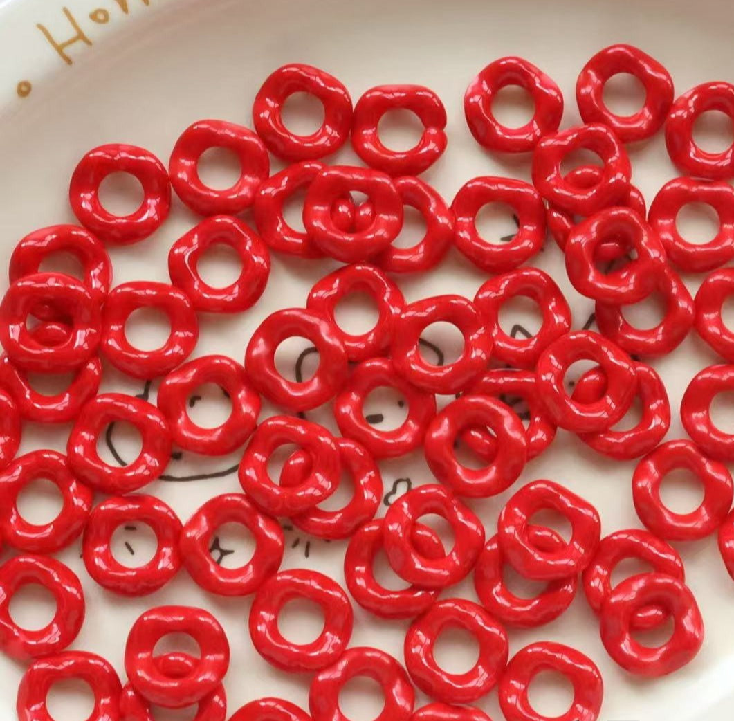 16Mm Paint Colors Stacked Music Lace Large Hole Wavy Skirt DIY Beaded Mobile Phone Chain Bag Pendant Material Accessories
