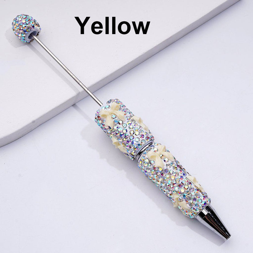 Beadable Clay Pens with Cute Bowknots AB Rhinestones Covered the Entire Pen