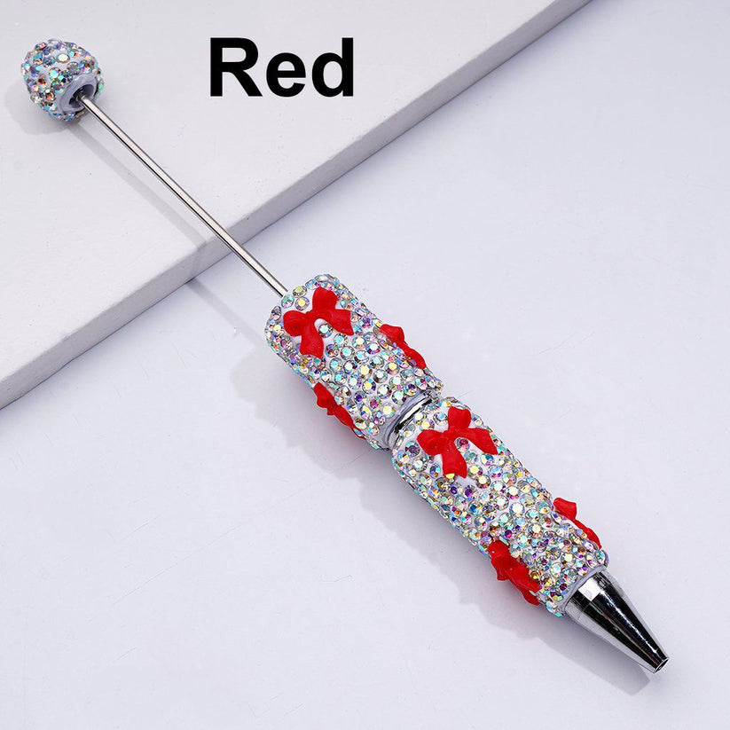 Beadable Clay Pens with Cute Bowknots AB Rhinestones Covered the Entire Pen