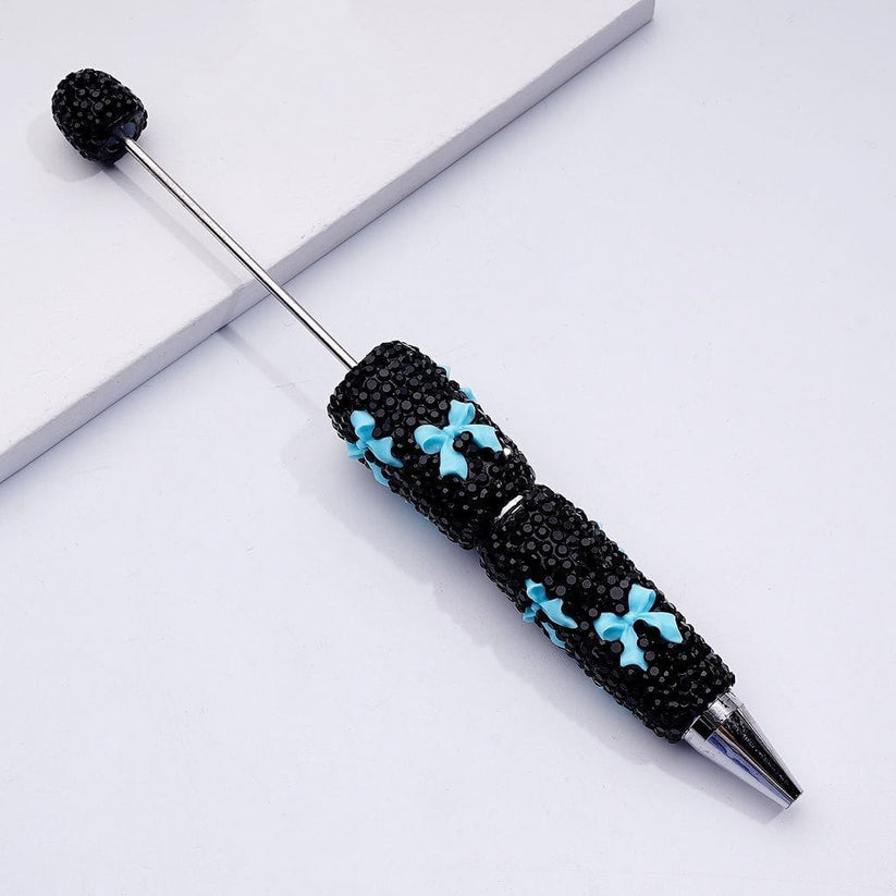 Beadable Pen with Black Rhinestones Pink Red Blue White Clay Bowties Regular price