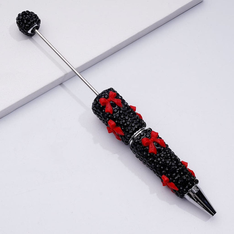 Beadable Pen with Black Rhinestones Pink Red Blue White Clay Bowties Regular price