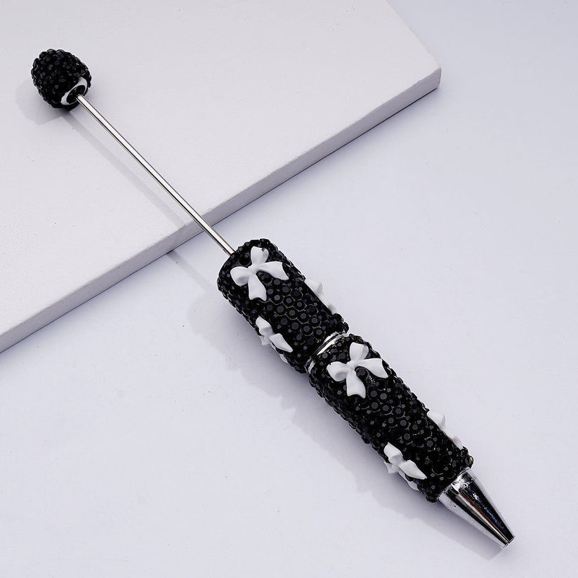 Beadable Pen with Black Rhinestones Pink Red Blue White Clay Bowties Regular price