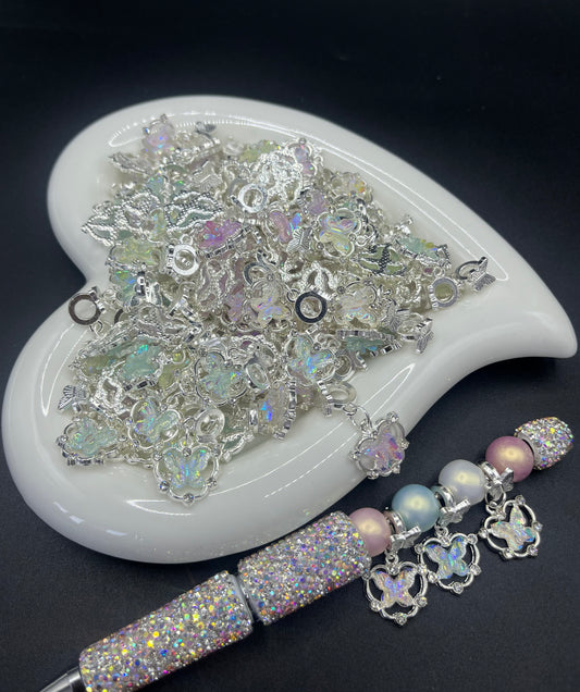 Heart-Butterfly DIY Pen & Bead-Spaced Jewelry Accessories for Bracelets & Necklaces