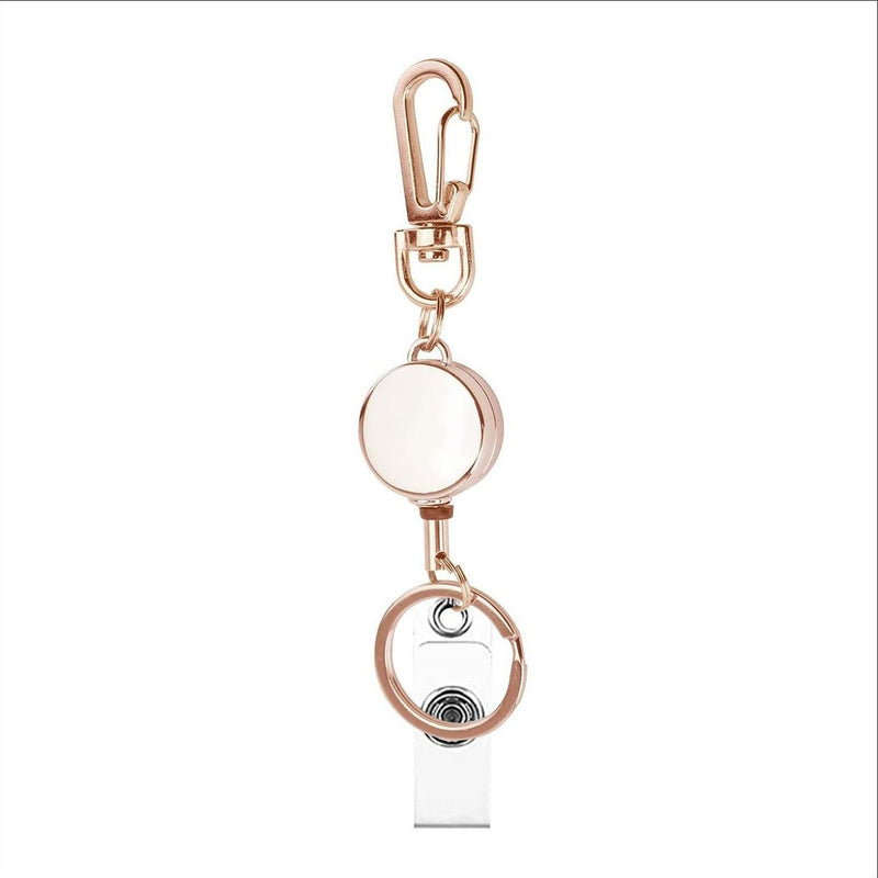 Outdoor Mini Round Zinc Alloy Telescopic Easy-to-pull Buckle Keychain ID Buckle Easy-to-pull Telescopic Buckle