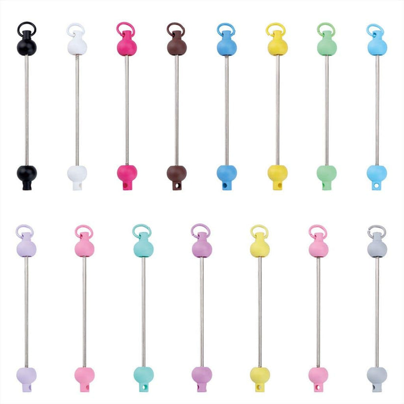 Keychain Bars, Beadable Bars for Keychains in Solid Colors, Size 95mm