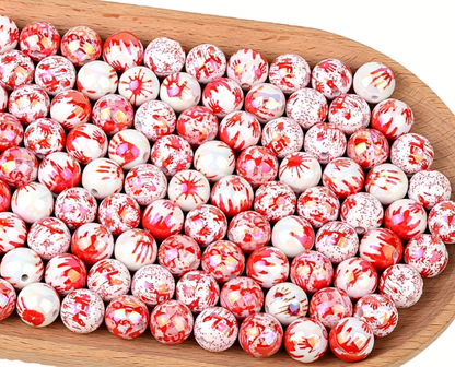 Halloween spooky blood handprint straight hole acrylic ball diy mobile phone chain keychain beaded pen jewelry accessories