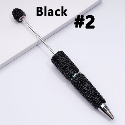 Beadable Clay Pens with Shiny Rhinestones Covered the Entire Pen