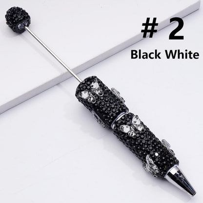 Double Color Butterfly Black Rhinestones Beadable Clay Pens