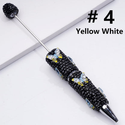 Double Color Butterfly Black Rhinestones Beadable Clay Pens