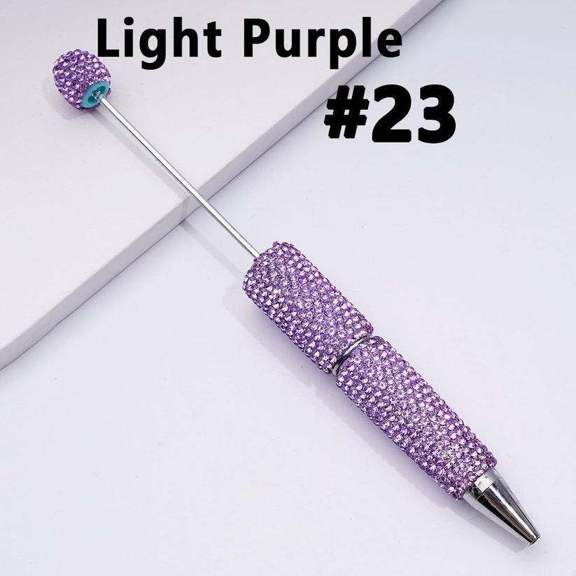 Beadable Clay Pens with Shiny Rhinestones Covered the Entire Pen