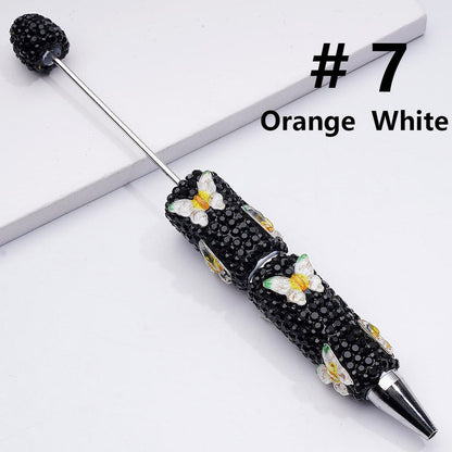 Double Color Butterfly Black Rhinestones Beadable Clay Pens