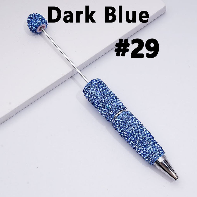 Beadable Clay Pens with Shiny Rhinestones Covered the Entire Pen