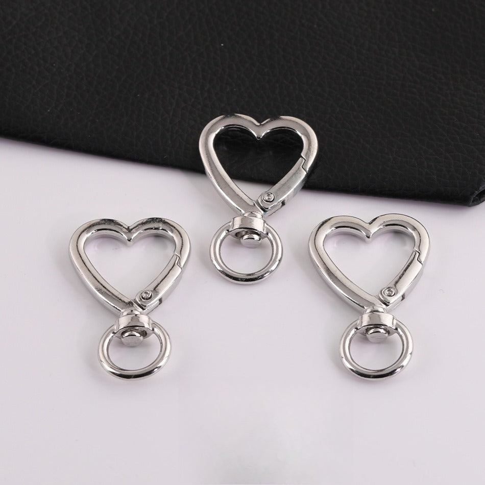 41 * 26Mm Sliver Love Chain Keychain DIY Handmade Self-made Car Pendant Luggage Connecting Buckle Small Accessories