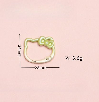 28*24mm Paint Gradual Change Color Spring Buckle Opening Ring Kt Cat Spring Ring Keychain DIY Accessories Alloy Accessories Wholesale