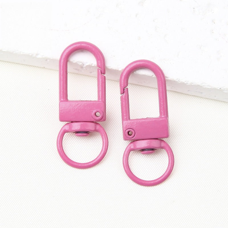 32MM Color Alloy Paint Small Door Buckle, Keychain, Dog Buckle DIY Jewelry Accessories, Bag, Doll Hanging Buckle, Spring Buckle.