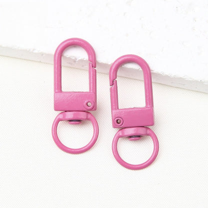 32MM Color Alloy Paint Small Door Buckle, Keychain, Dog Buckle DIY Jewelry Accessories, Bag, Doll Hanging Buckle, Spring Buckle.