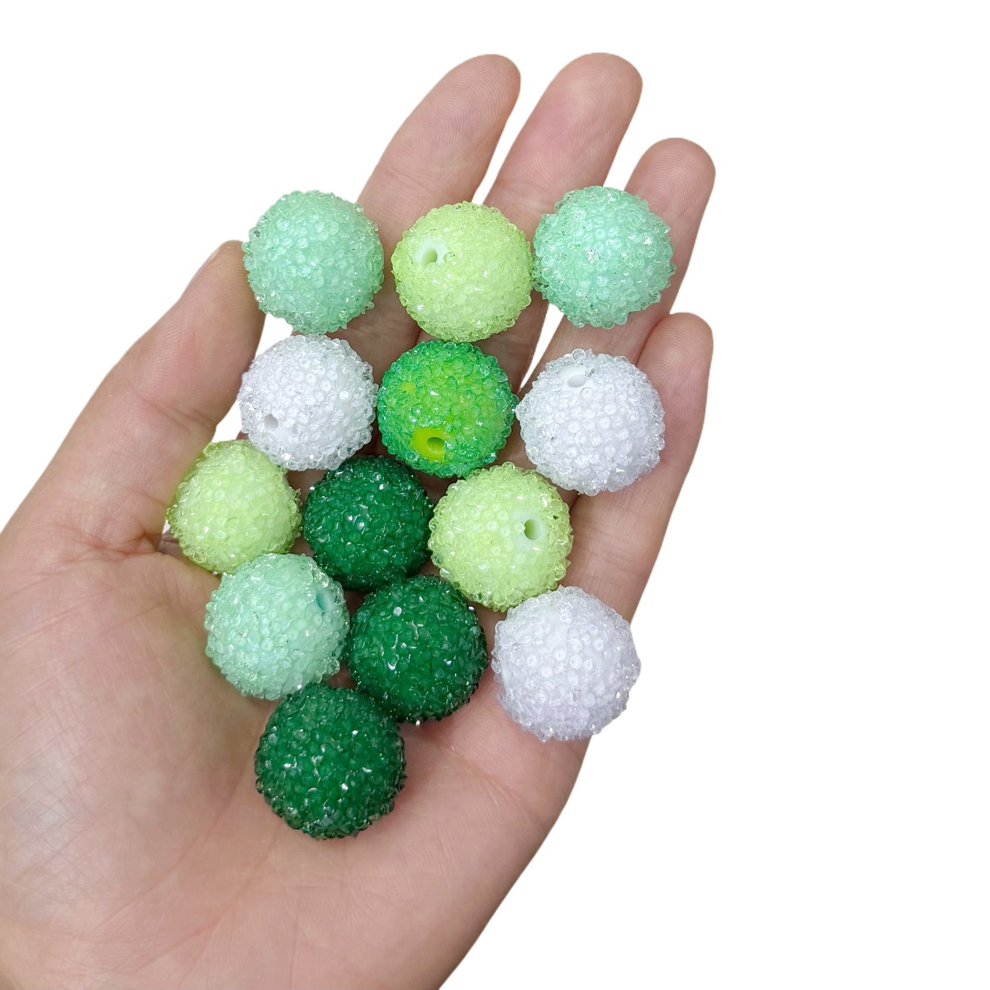 New arrival colorful hard candy ball diamond ball gradient wearable straight hole beads diy mobile phone chain key chain bag chain