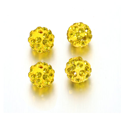 Bling Bling Sparkling Clay Beads with Acrylic Rhinestones, 8mm