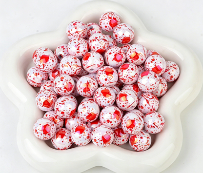 Halloween spooky blood handprint straight hole acrylic ball diy mobile phone chain keychain beaded pen jewelry accessories