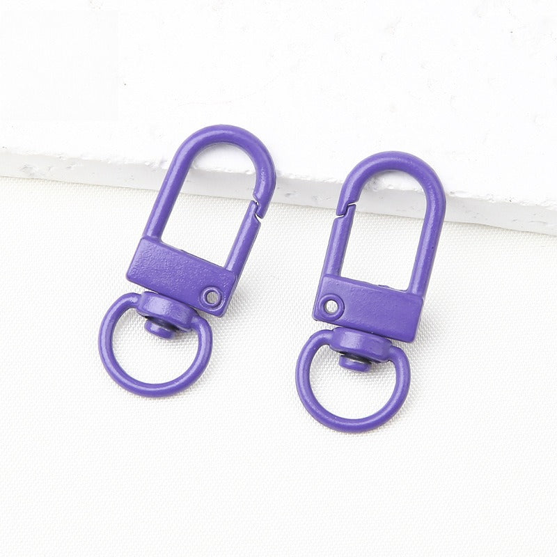 32MM Color Alloy Paint Small Door Buckle, Keychain, Dog Buckle DIY Jewelry Accessories, Bag, Doll Hanging Buckle, Spring Buckle.