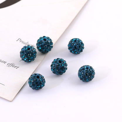 Bling Bling Sparkling Clay Beads with Acrylic Rhinestones, 8mm