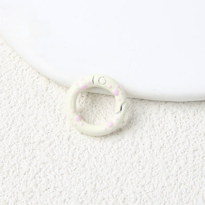 20Mm Candy Color Paint Cat Paw Spring Buckle Oil Drip Jewelry Accessories Cartoon Ring Connecting Ring Backpack Buckle Round