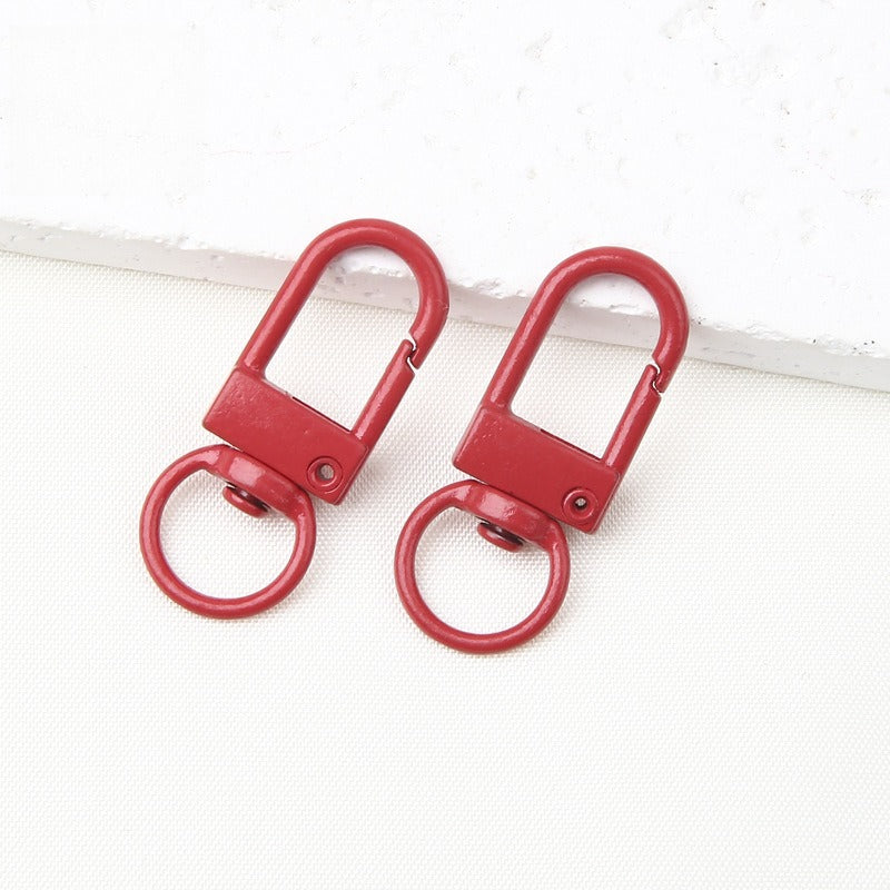 32MM Color Alloy Paint Small Door Buckle, Keychain, Dog Buckle DIY Jewelry Accessories, Bag, Doll Hanging Buckle, Spring Buckle.