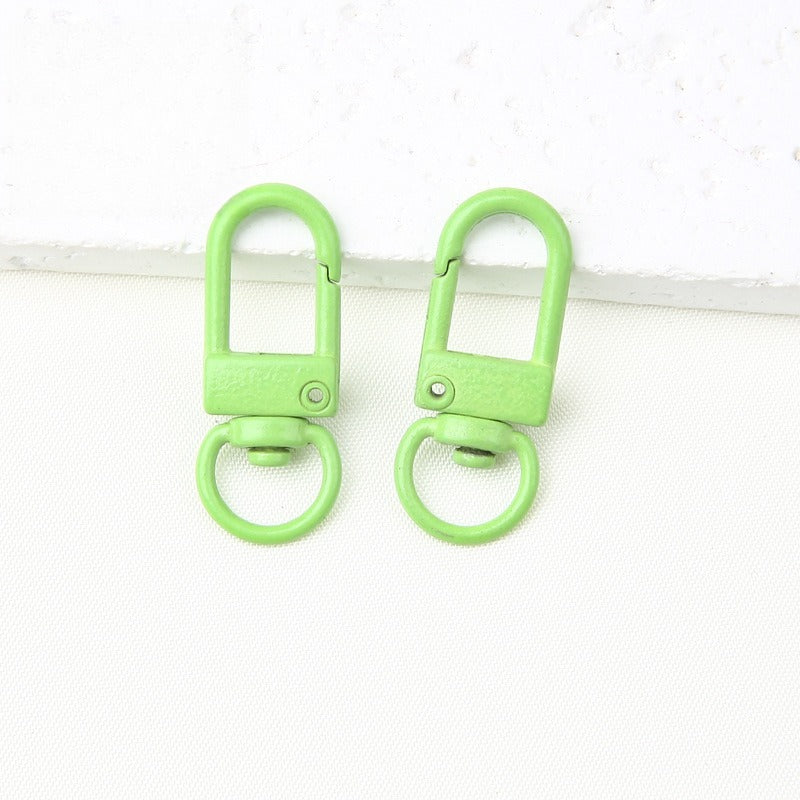 32MM Color Alloy Paint Small Door Buckle, Keychain, Dog Buckle DIY Jewelry Accessories, Bag, Doll Hanging Buckle, Spring Buckle.
