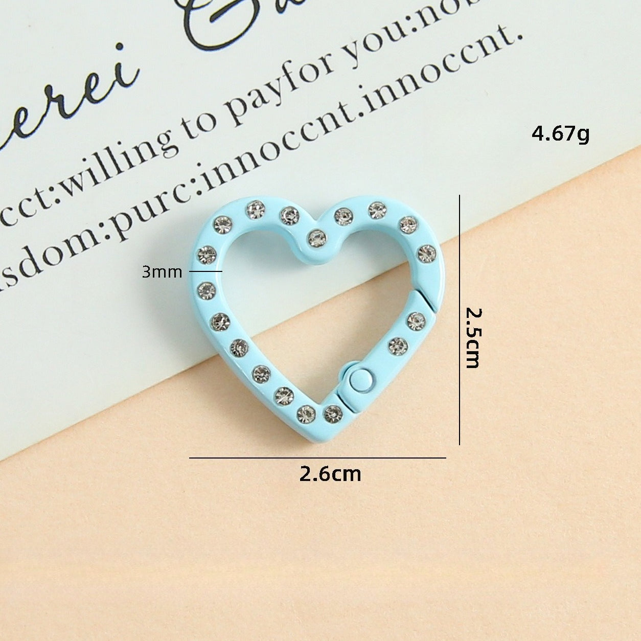 25 * 26Mm Candy Color Love Point Drill Spring Buckle Open Ring Mobile Phone Chain Keychain Handmade DIY Jewelry Accessories