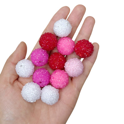 New arrival colorful hard candy ball diamond ball gradient wearable straight hole beads diy mobile phone chain key chain bag chain