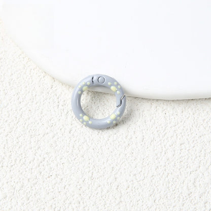 20Mm Candy Color Paint Cat Paw Spring Buckle Oil Drip Jewelry Accessories Cartoon Ring Connecting Ring Backpack Buckle Round