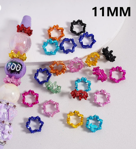Alloy Spacer Beads Cute Mini Butterflies Solid Color 11MM, Random Mix