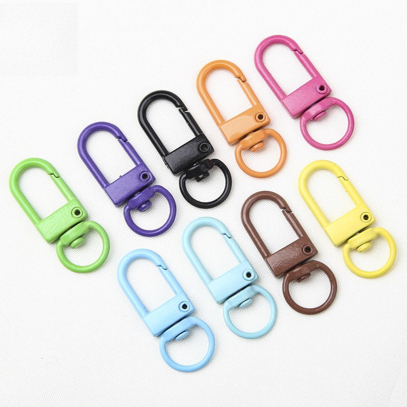 32MM Color Alloy Paint Small Door Buckle, Keychain, Dog Buckle DIY Jewelry Accessories, Bag, Doll Hanging Buckle, Spring Buckle.