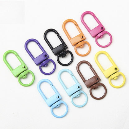 32MM Color Alloy Paint Small Door Buckle, Keychain, Dog Buckle DIY Jewelry Accessories, Bag, Doll Hanging Buckle, Spring Buckle.