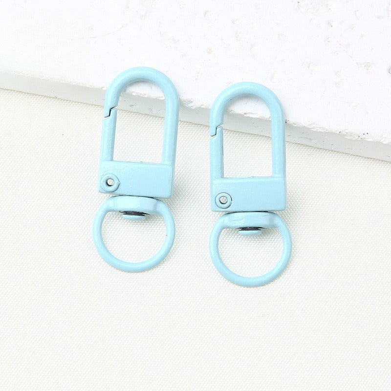 32MM Color Alloy Paint Small Door Buckle, Keychain, Dog Buckle DIY Jewelry Accessories, Bag, Doll Hanging Buckle, Spring Buckle.