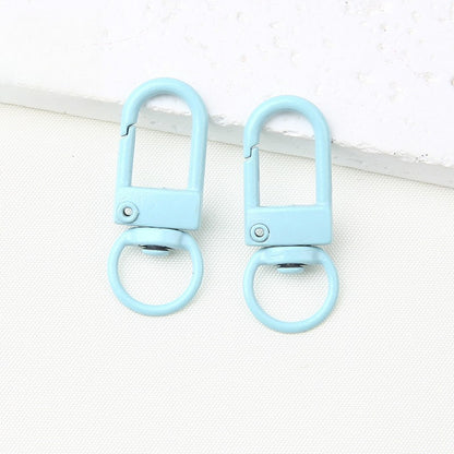 32MM Color Alloy Paint Small Door Buckle, Keychain, Dog Buckle DIY Jewelry Accessories, Bag, Doll Hanging Buckle, Spring Buckle.