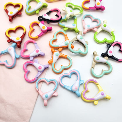 Painted Small Peach Heart Lobster Buckle Personalized Cute Pendant DIY Doll Buckle Bag Keychain Accessories Random Mix