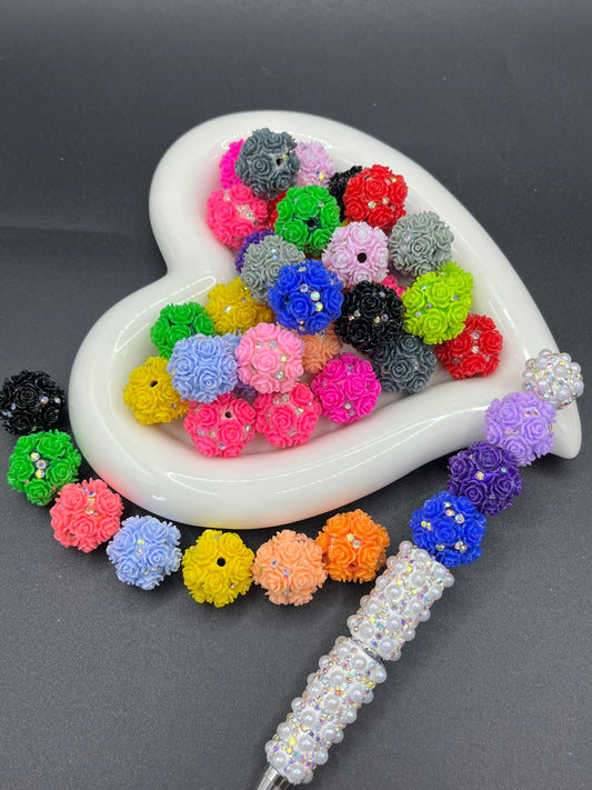 DIY Craft Kit with Spherical Beads, Floral Patterns & Rhinestones – Accessories for Making Phone Chains, Car Charms & Jewelry