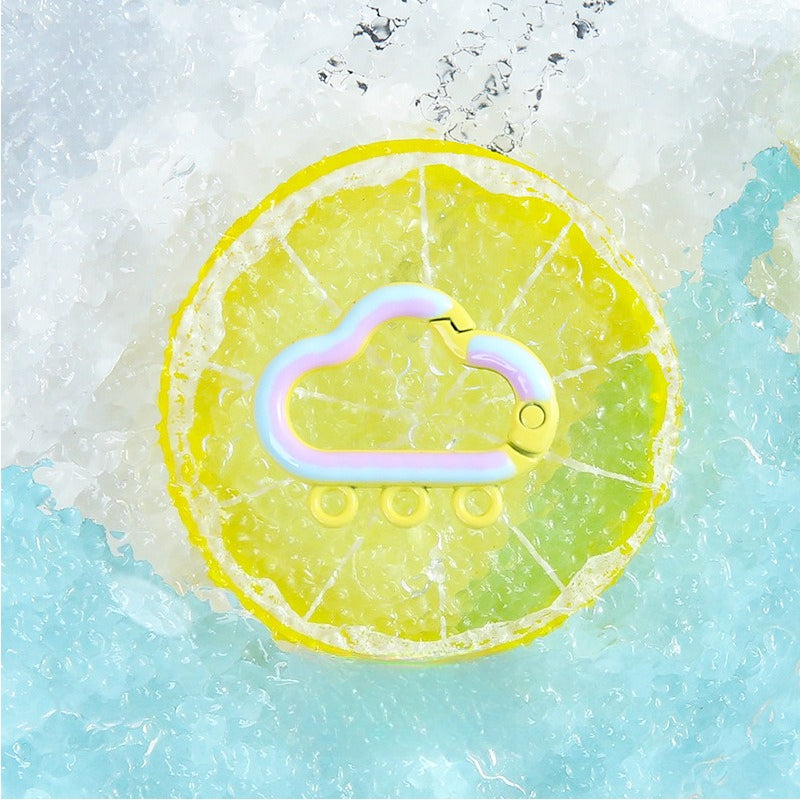 25*30Mm Candy Color Cloud Spring Buckle 3 Hanging Hole Accessories Color Paint Keychain DIY Accessories Open Spring Ring
