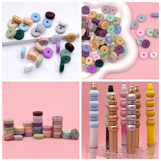 12 Mm Cross-border Creative Food-grade Silicone Love, Round Beads, Gaskets, Beads, DIY Jewelry, Bead Pen Accessories, Spot Wholesale