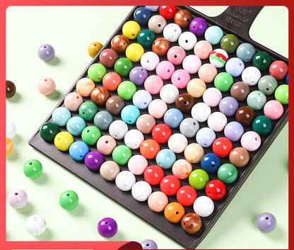 15mm Spot Glossy Silicone Beads Round Loose Beads DIY Jewelry Smooth Oil Injection Silicone Beads Mixed Color Beads